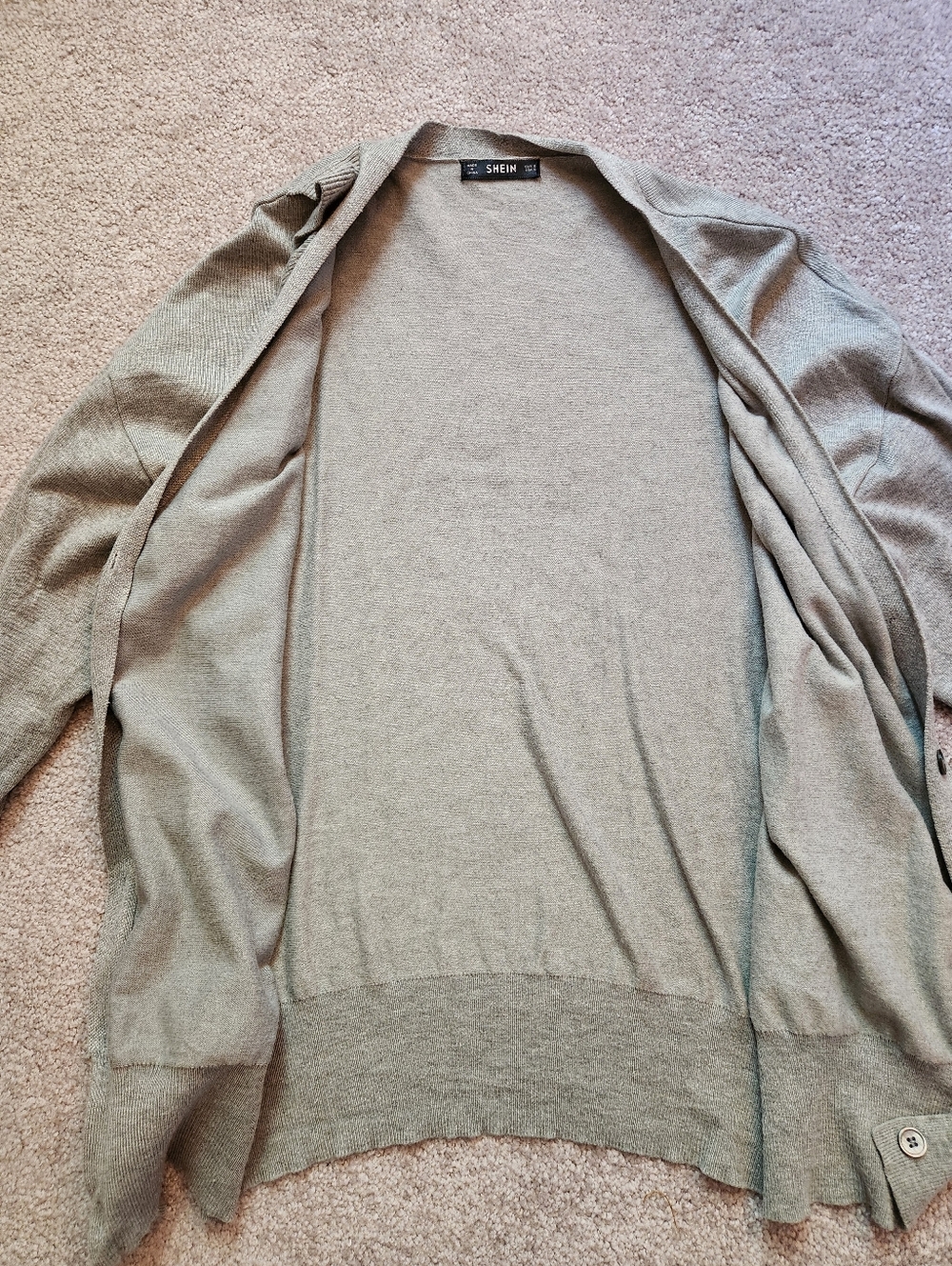 Shein Gray Ruffle Cardigan Small - Picture 4 of 5